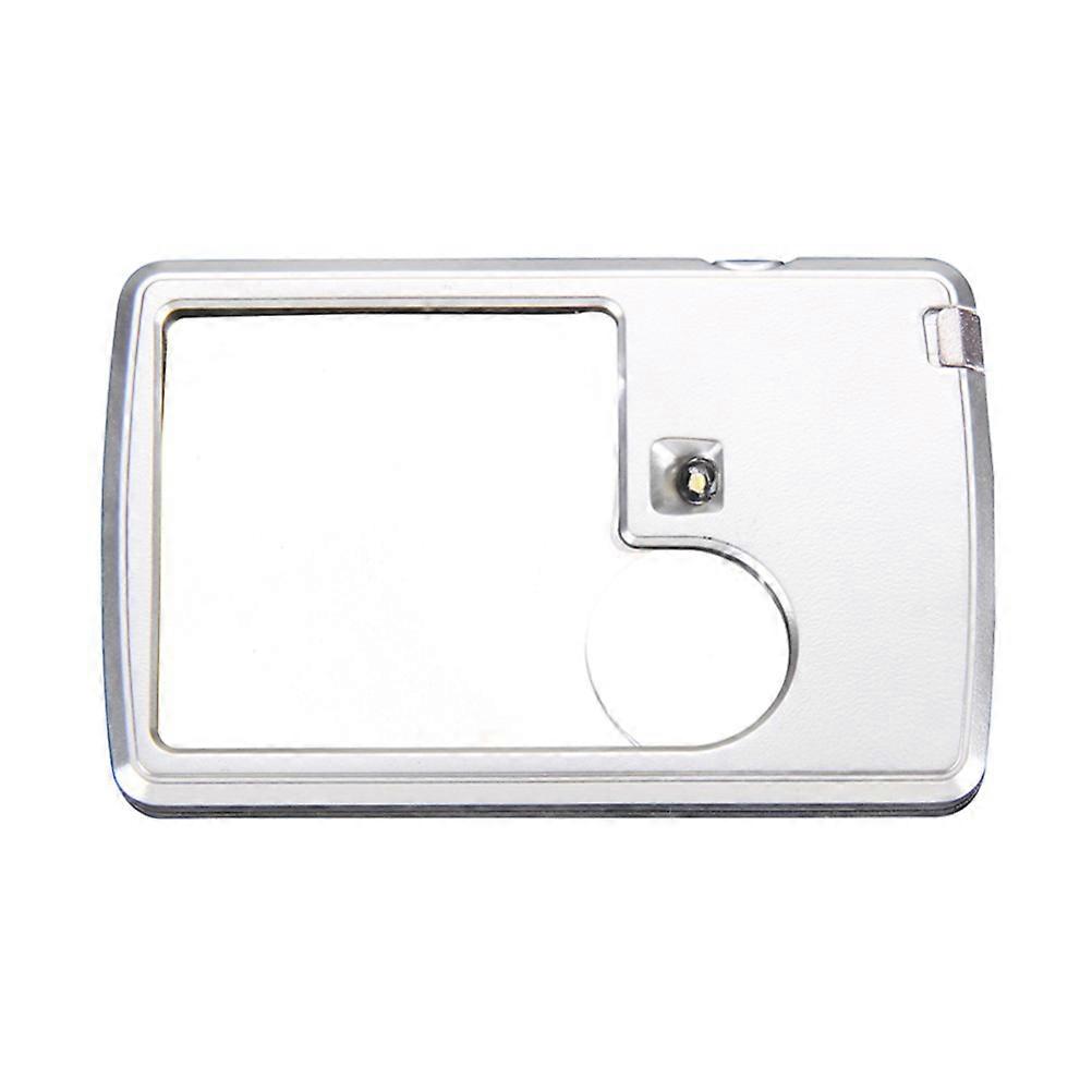 Portable Mini Magnifier with Lights for Precision Work Silver ABS Plastic 3x 6x