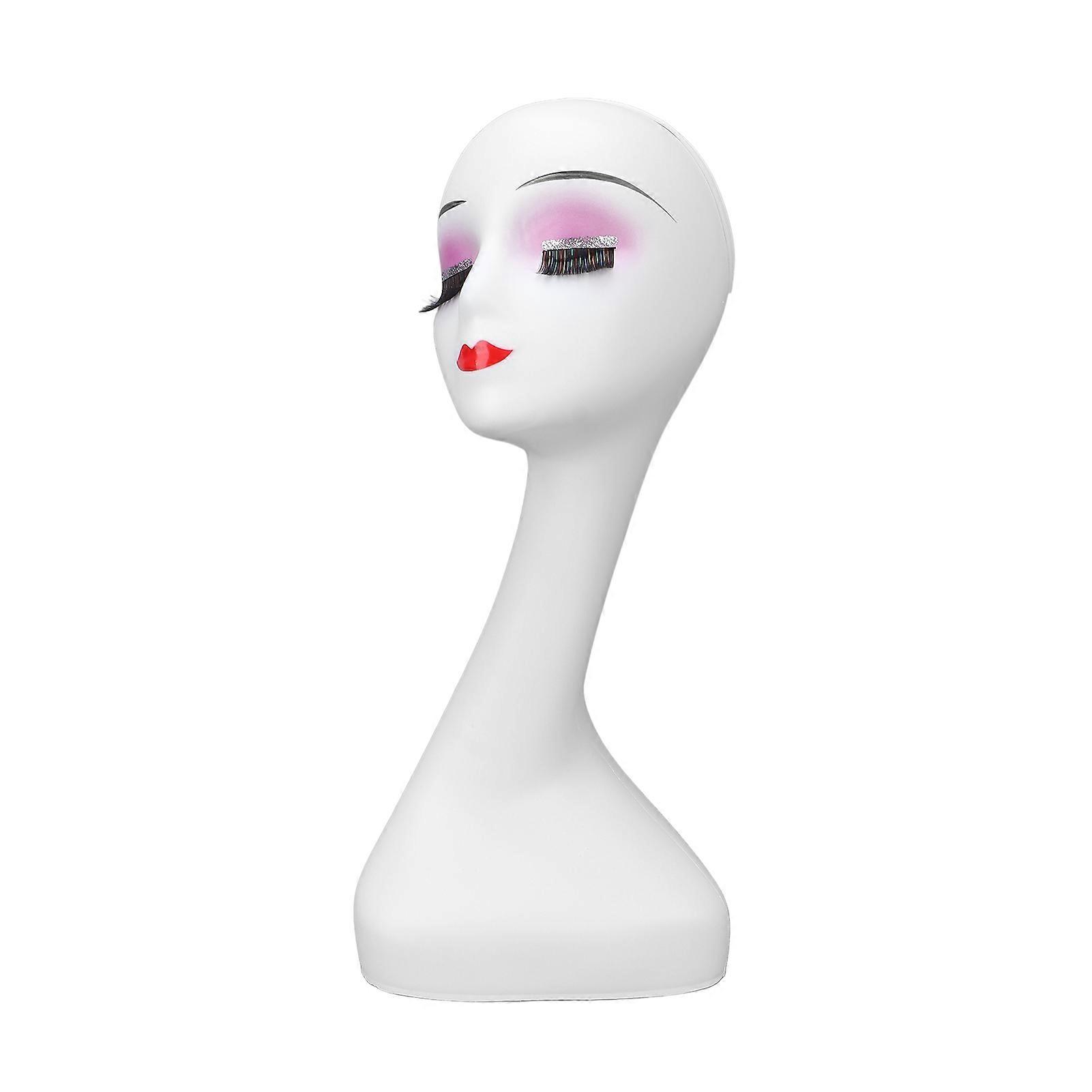 Female Mannequin Head 50cm/19.7in Elegant Wig Display Head with Shoulder Base for Salon Shop Display Wig Display