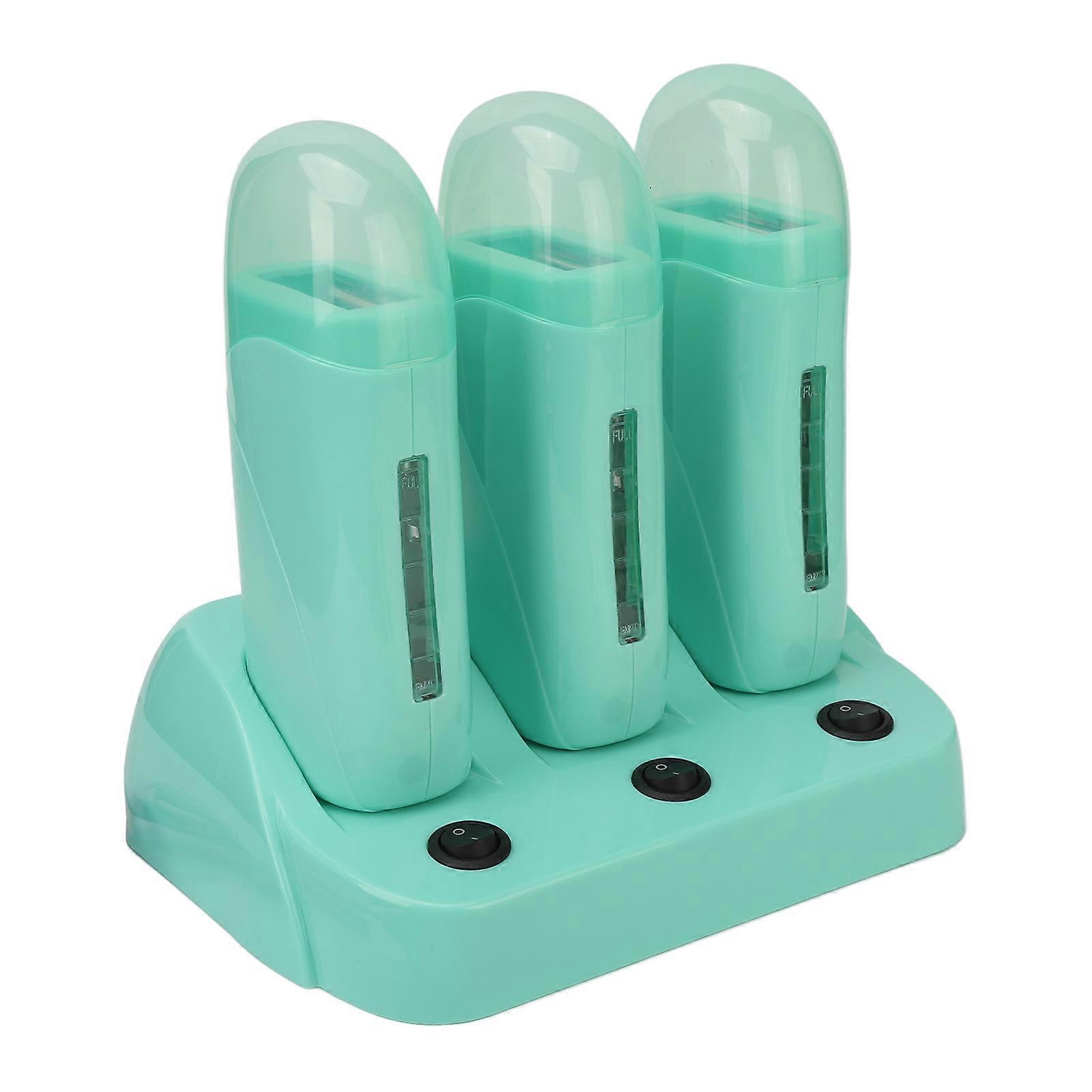 3pcs Roll On Depilatory Wax Warmer Men Women Home Electric Hair Removal Wax Warmer with Base for Armpit Legs EU Plug 220V