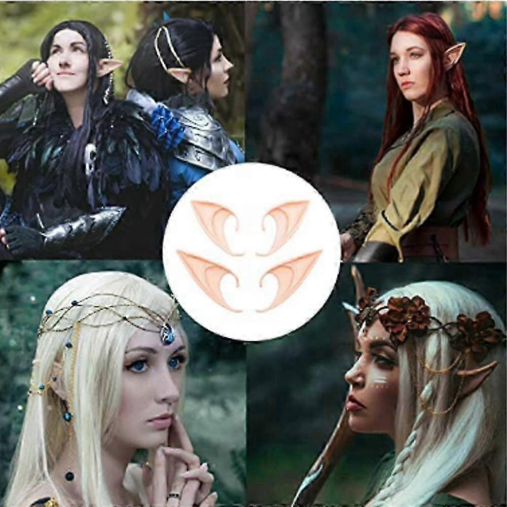 2025 2 Pairs Elf Ears - masquerade ball - soft tip pixie - Halloween party props - vampire party props