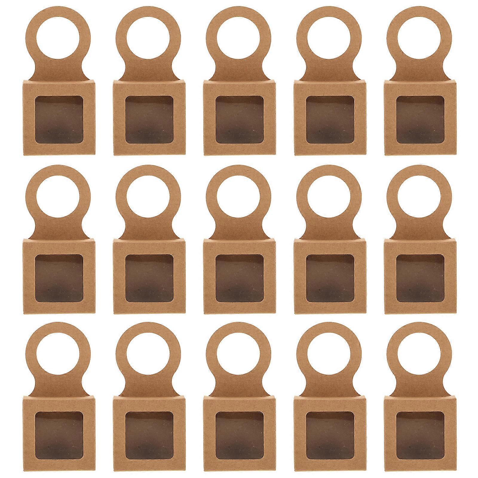 25pcs Hanging Gift Box Paper Snack Box with Window Refillable Small Gift Case