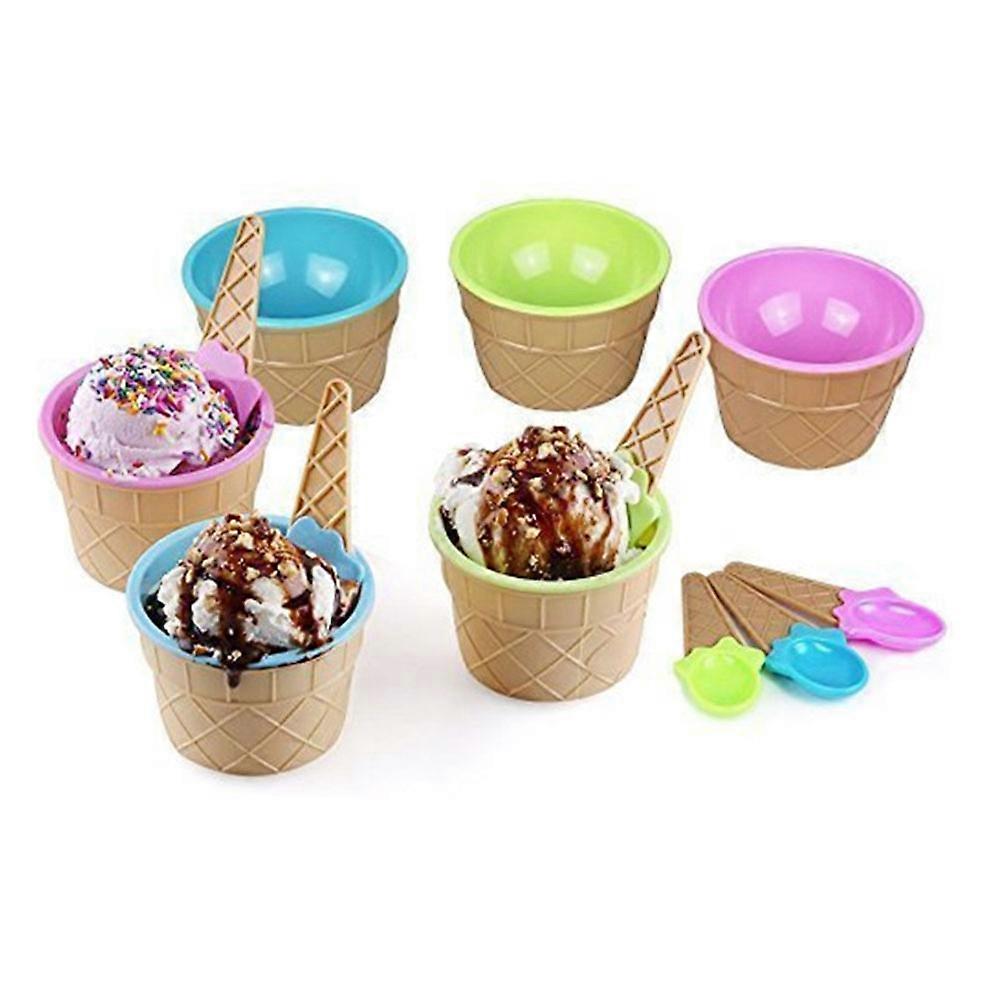 1pc Ice Cream Bowl Creative Sundae Cup Anti fall Festive Dessert Bowl Mixing Cup with Spoon (Purple)