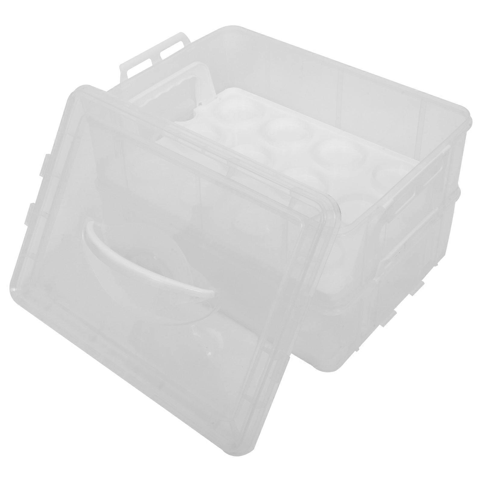 Reusable White PP Cake Carrier for Storage with Durable Construction and Cake Preservation 10.5 x 6.5 x 8.5 inches