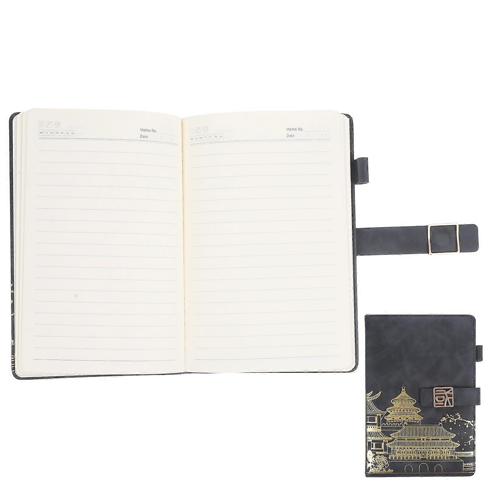 Chinese Style Buckle Notebook Compact Daily Planner for Students Simple Fashionable Design Scheduling Do Lists Watercolor