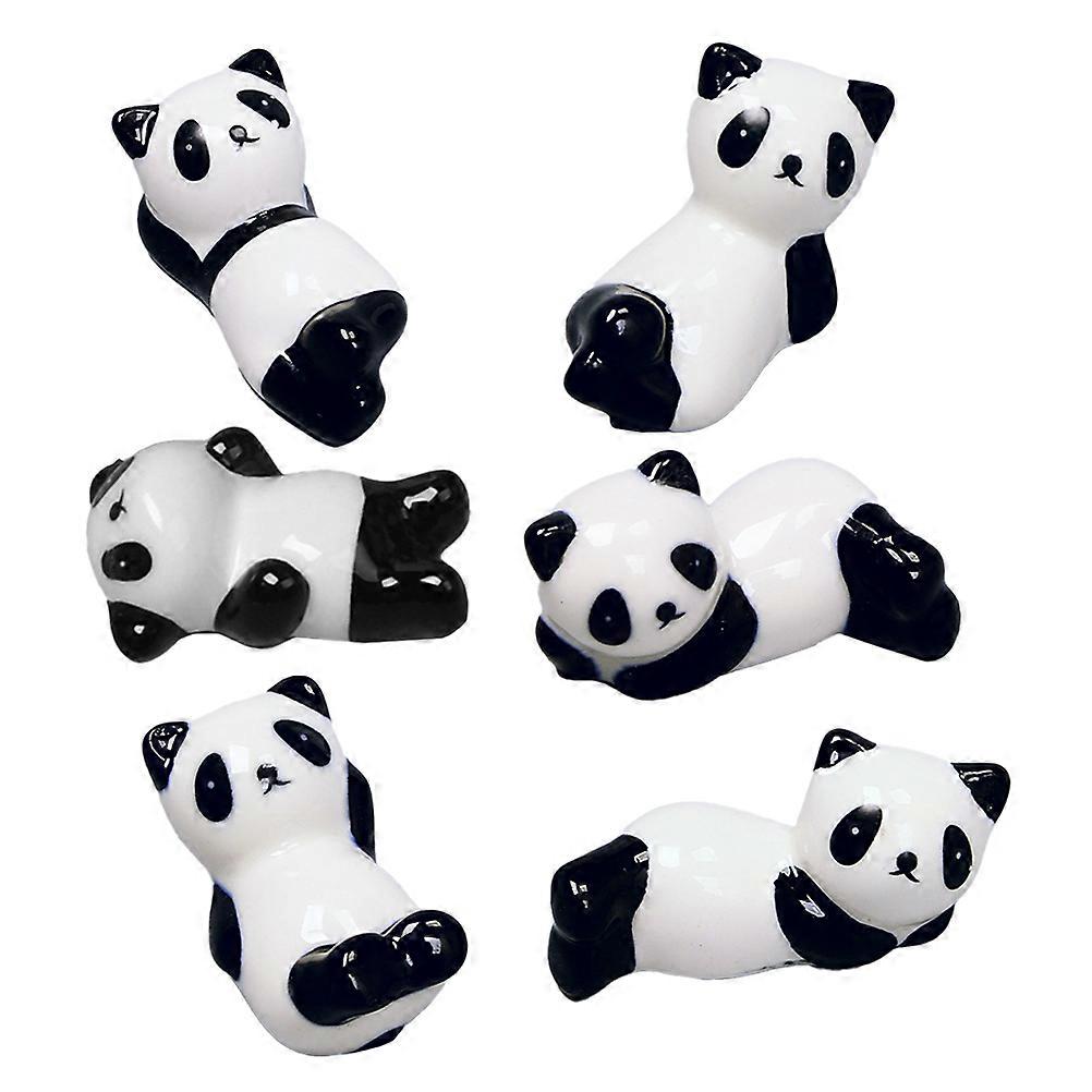 6pcs Ceramic Panda Chopstick Rests – Cute, Practical Stands for Home, Restaurant, Easy to Clean Design
