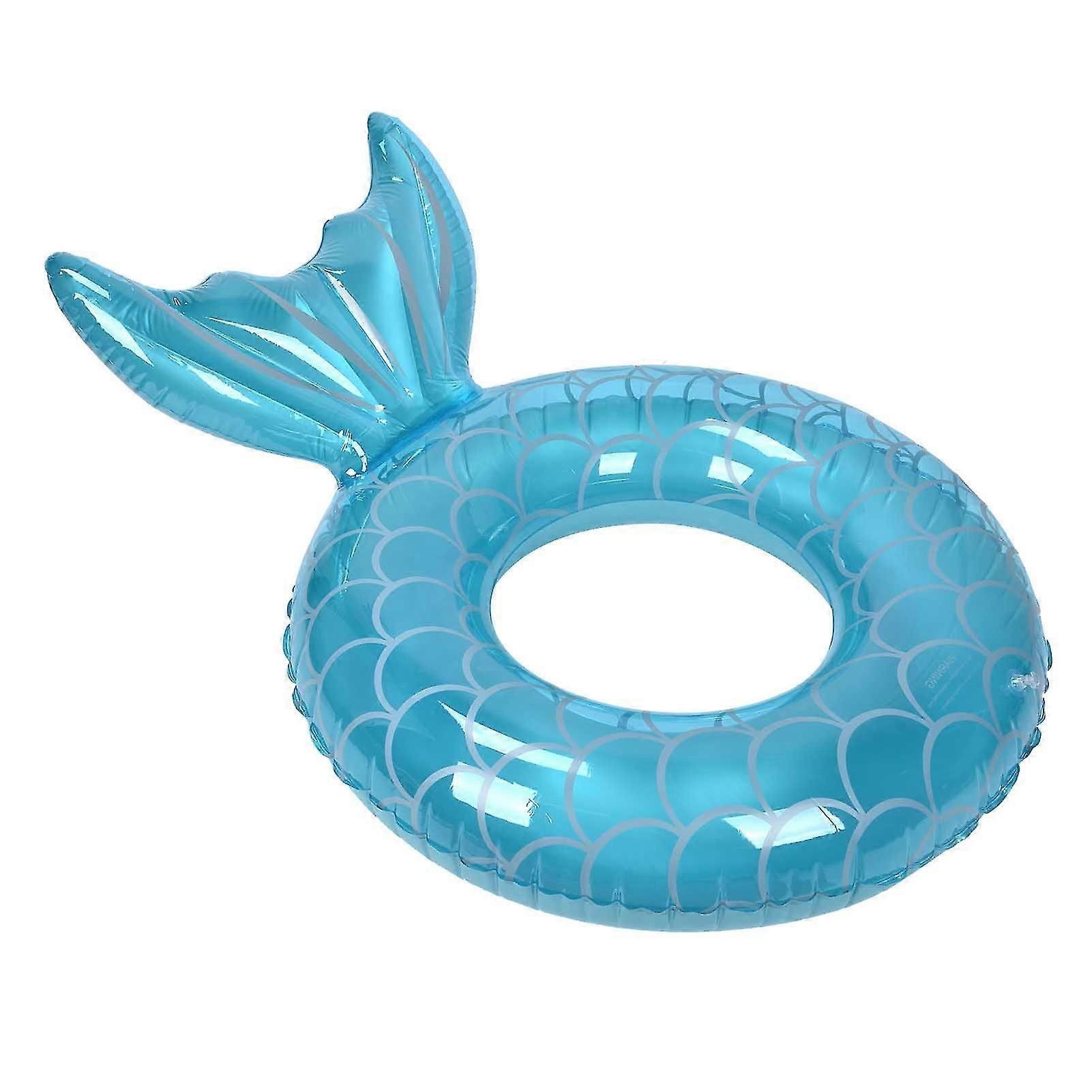 Trendy Fishtail Swim Ring - Blue Inflatable Pool Float for Beach Holidays