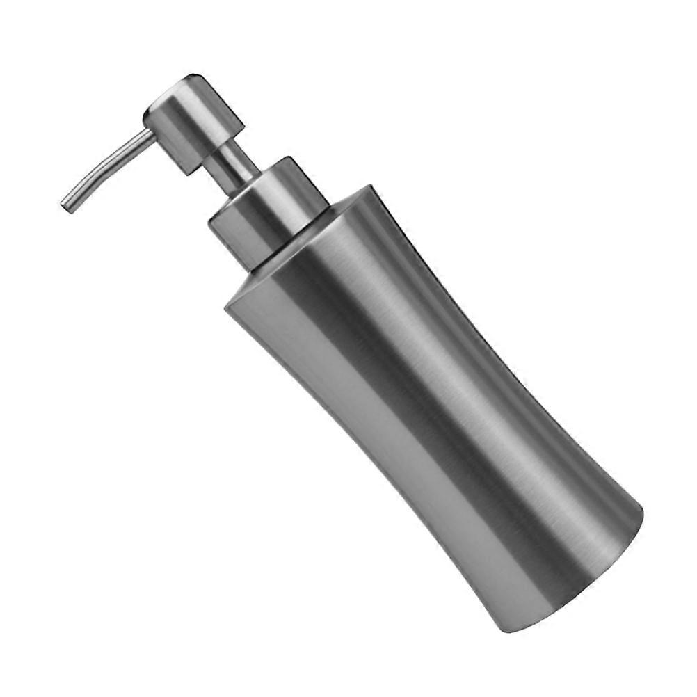 Washing Soap Dispenser Lotion Bottle Silver 250ml Waist Curve Design Refillable 1Pack