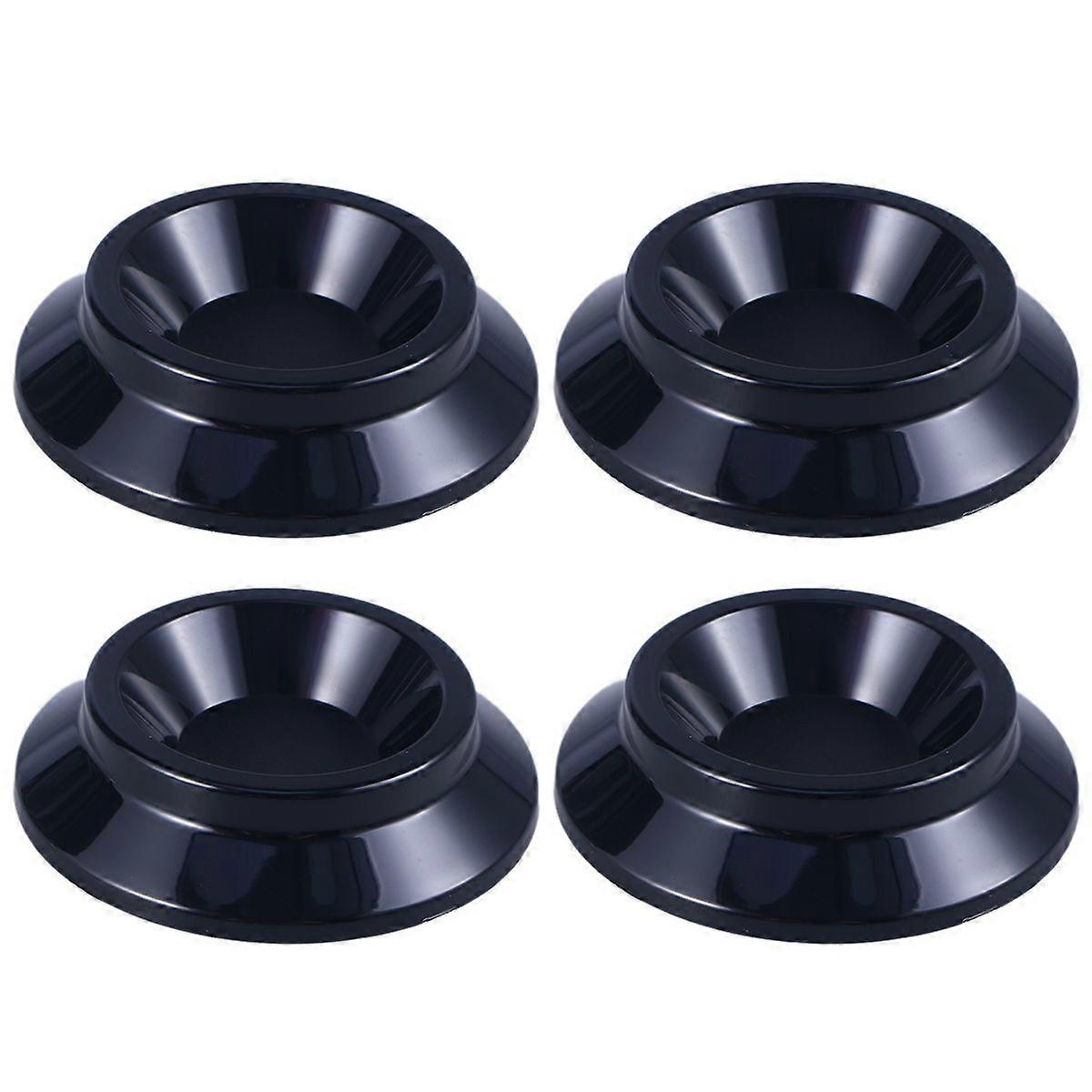 4PC Piano Mats Upright Piano Caster Cups Solid Furniture Piano Caster Cups Non-Slip Anti-Noise (Black)