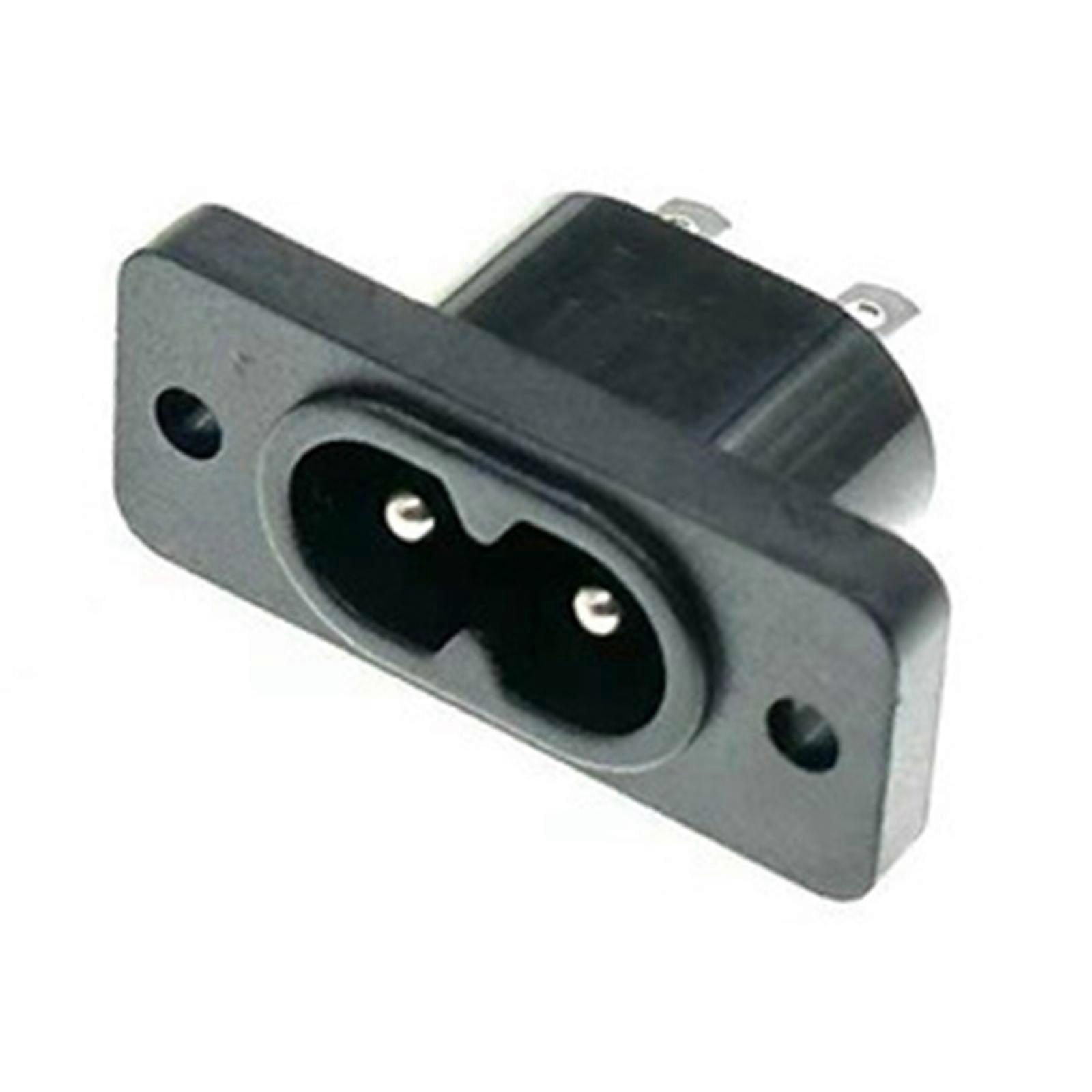 Compactly 8 Shaped Plug C8 Panel Mount Plug Adapter For Easily Power Control And Space Saving Design AC250V 2.5A 2Pin Multicolor