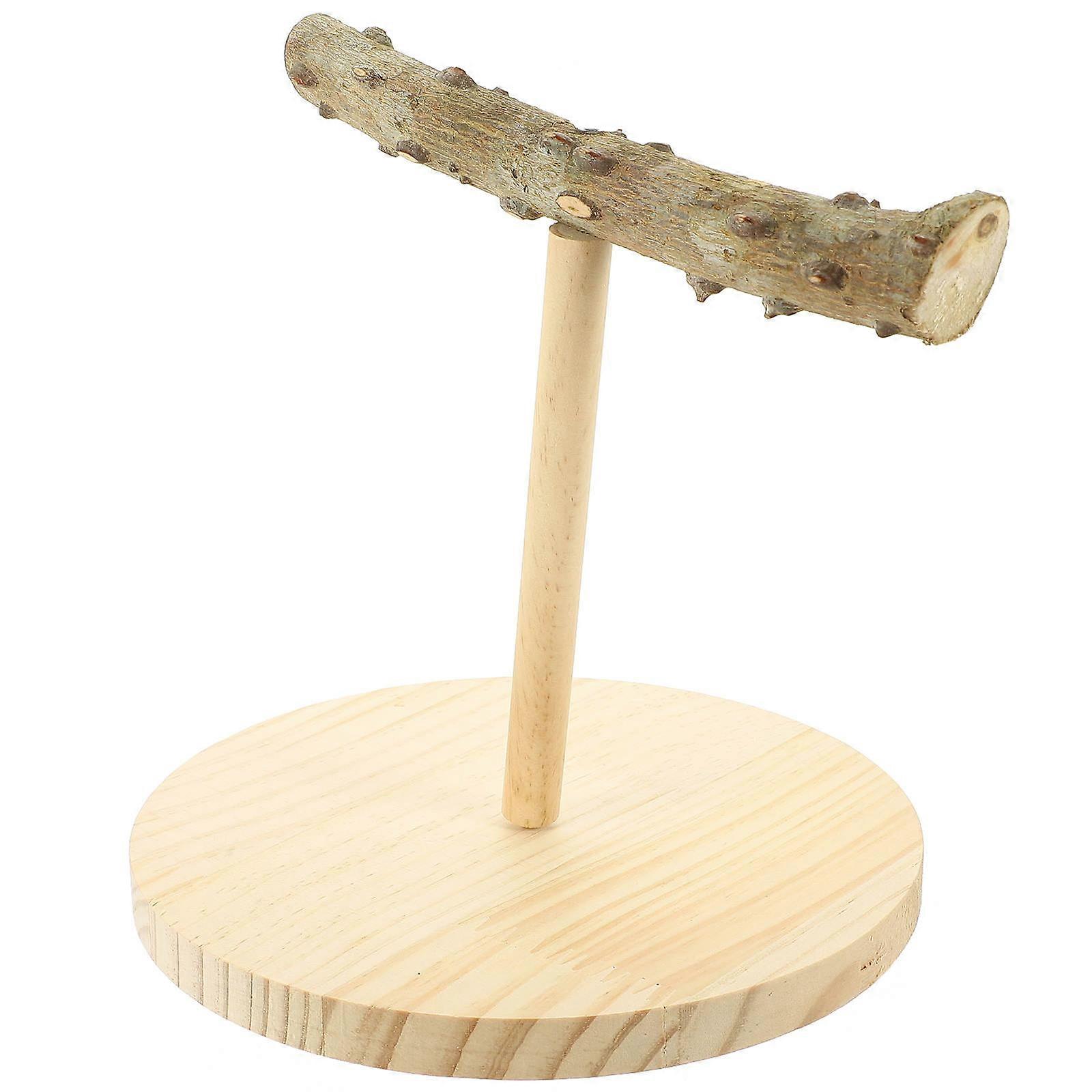 Interesting Bird Perch Parrot Platform Playground for Pet Parrots Home Use 20x19cm Wood Chewing Toy 1Set