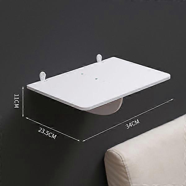 (2) Wall-mounted shelf in wood and metal, rustic wall storage in metal wire