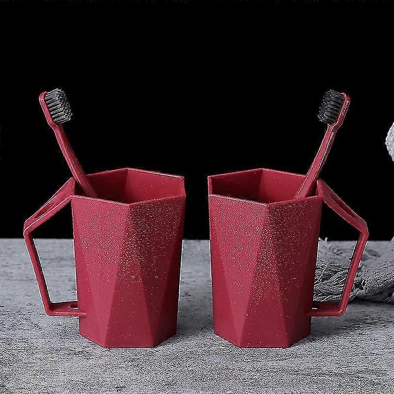 2-Pack Plastic Bathroom Cups for Home & Travel