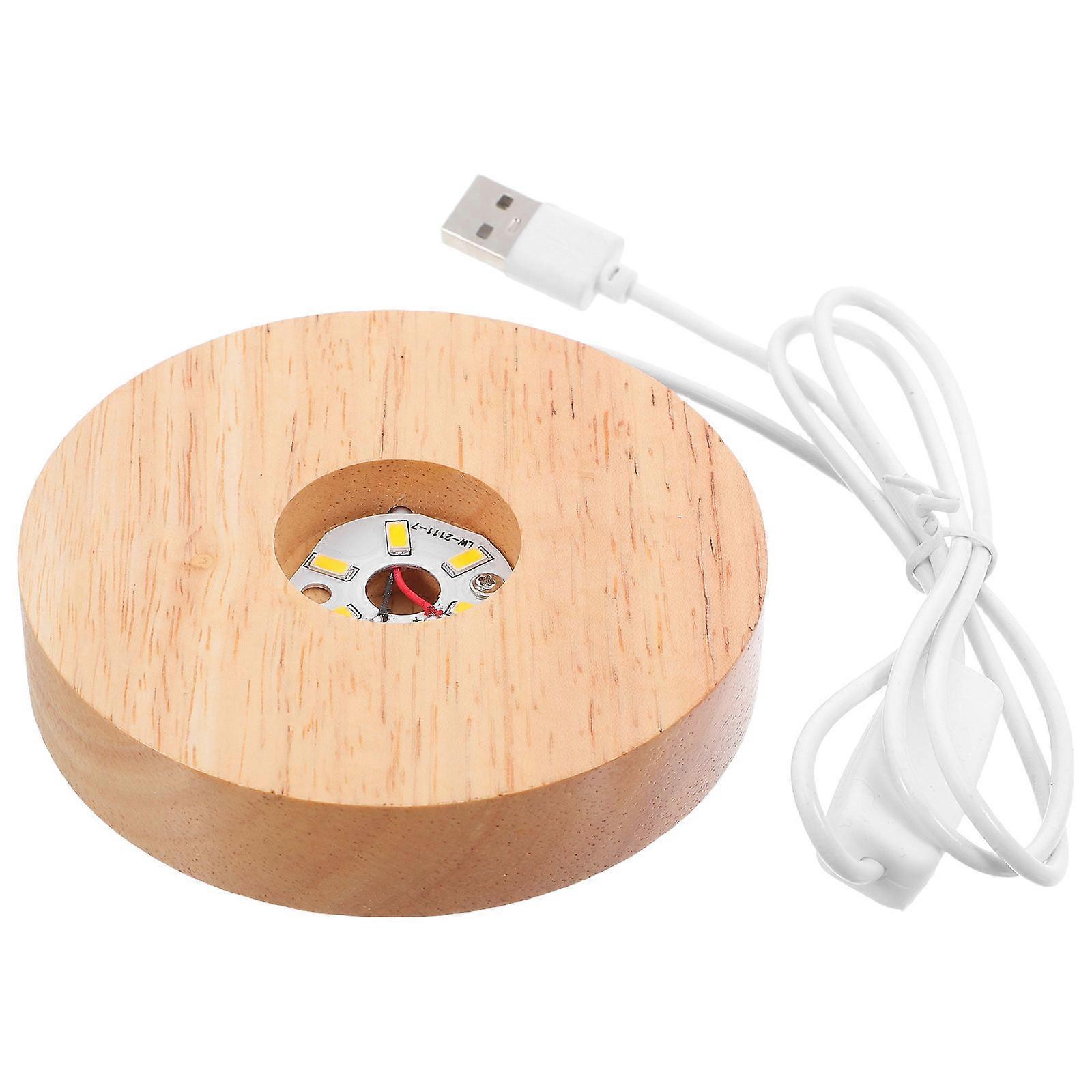 Wood Stand For Display Diy Snow Globe Lamp Stable Support Study Room Decoration Round Shape Decor 1Pack