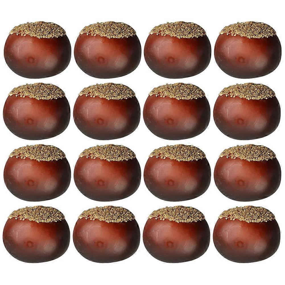 16pcs Bright Color Artificial Chestnut Models Fake Nuts Display Props for Home, Kitchen, Photography, Festival Decoration