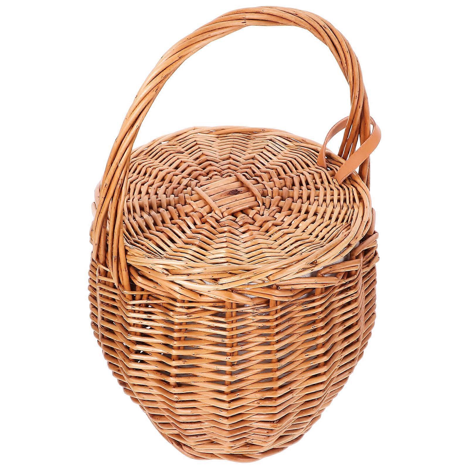 Outdoor Picnic Basket Wicker Storage Solution Perfect For Camping Events 34.00X20.50X20.50CM Rustic Stylish 1Pcs