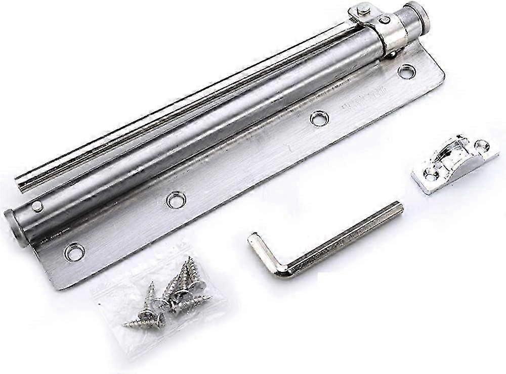 Adjustable Stainless Steel Automatic Door Closer with Spring Mechanism for Hinged Doors - Ideal for Home & Office Use