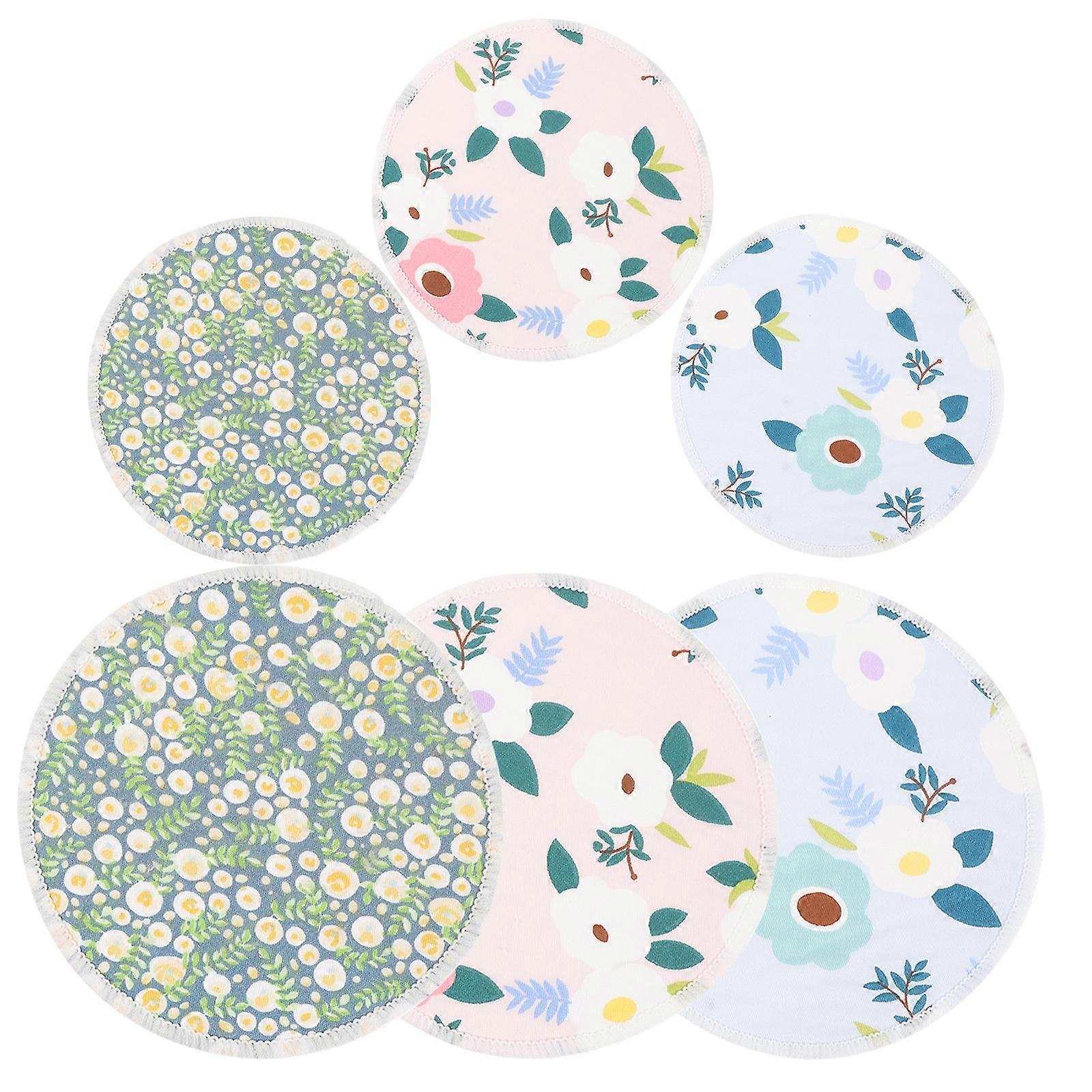Breathable Nursing Pads For Maternity 12X12Cm Prevent Leakage 6Pcs Washable Assorted Color