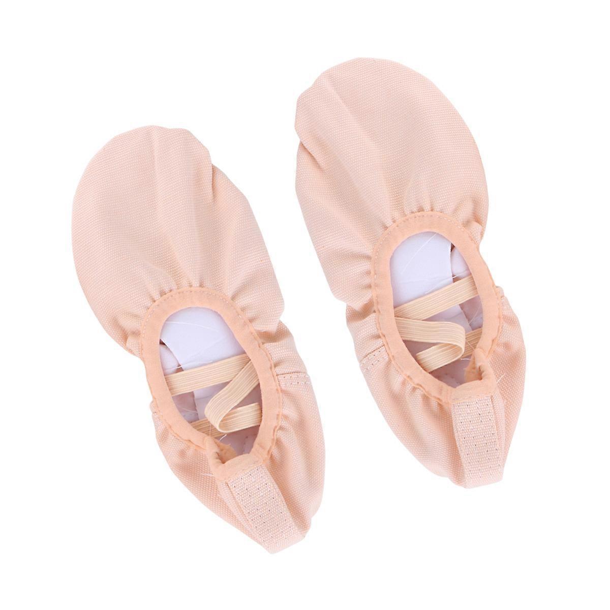 Pink Ballet Shoes for Dancing, Durable Cloth with AntiSlip Sole, Elastic Band Design, Size 37