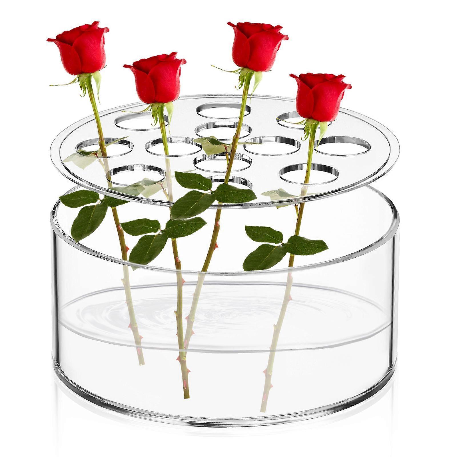 Transparent Centerpiece Vase Round Shape Flower Arrangement Holder For Weddings 1Set