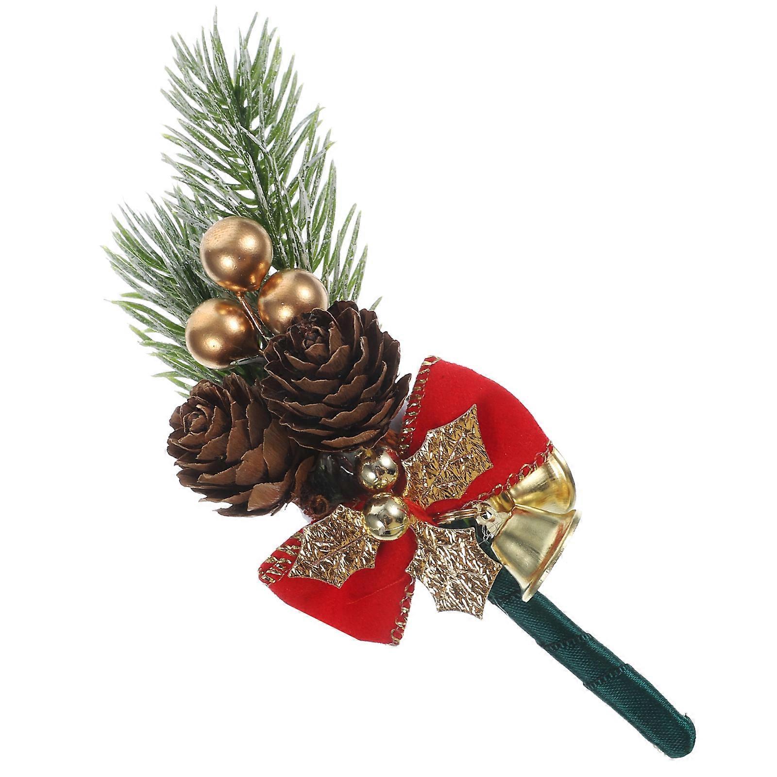Pine Cone Silk Flower Boutonniere Assorted Color for Decoration with Versatile Occasions
