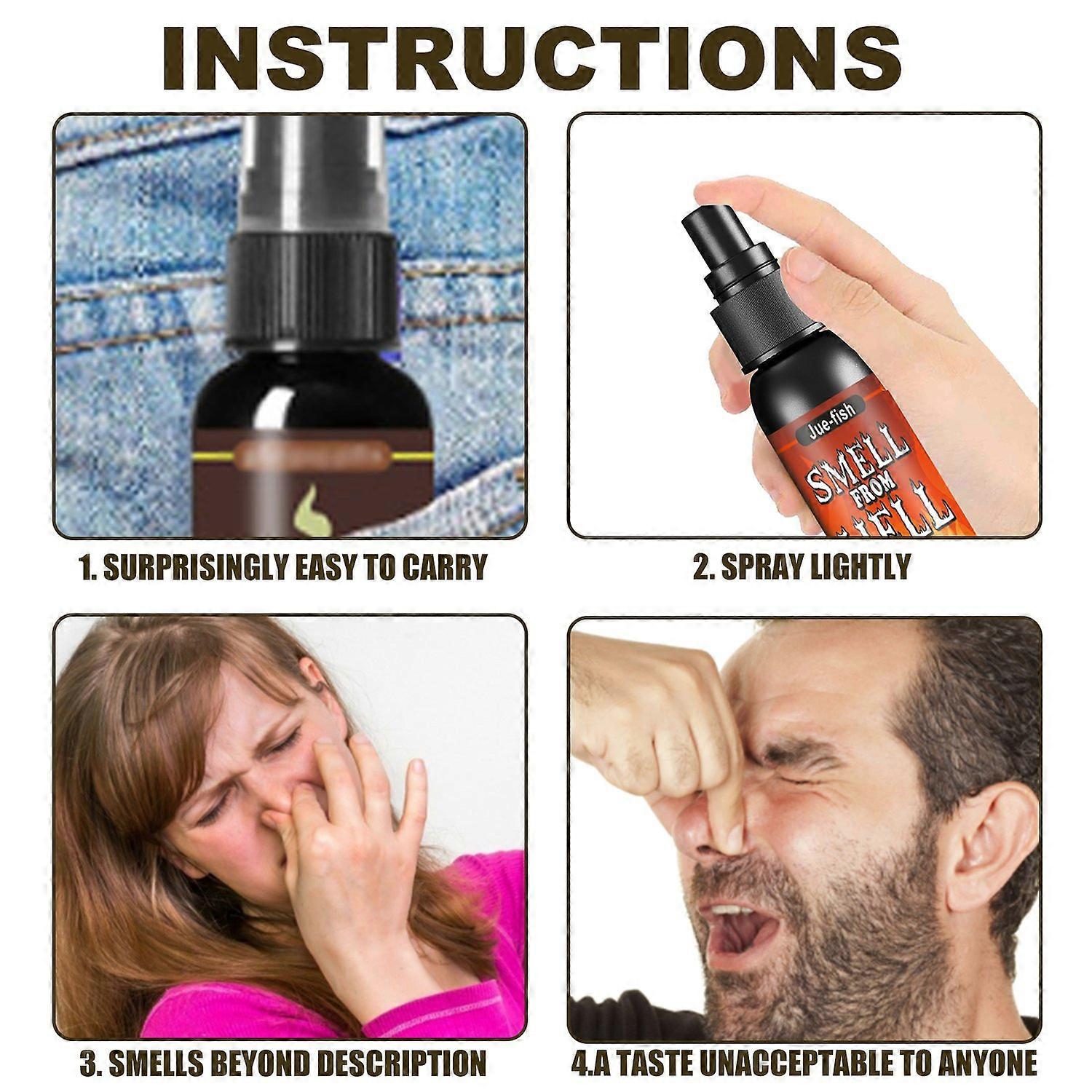 JUE-FISH Fart Spray Extra Strong 30ml Potent Stink Spray Non Toxic Fart Bomb Prank Stuff for April F