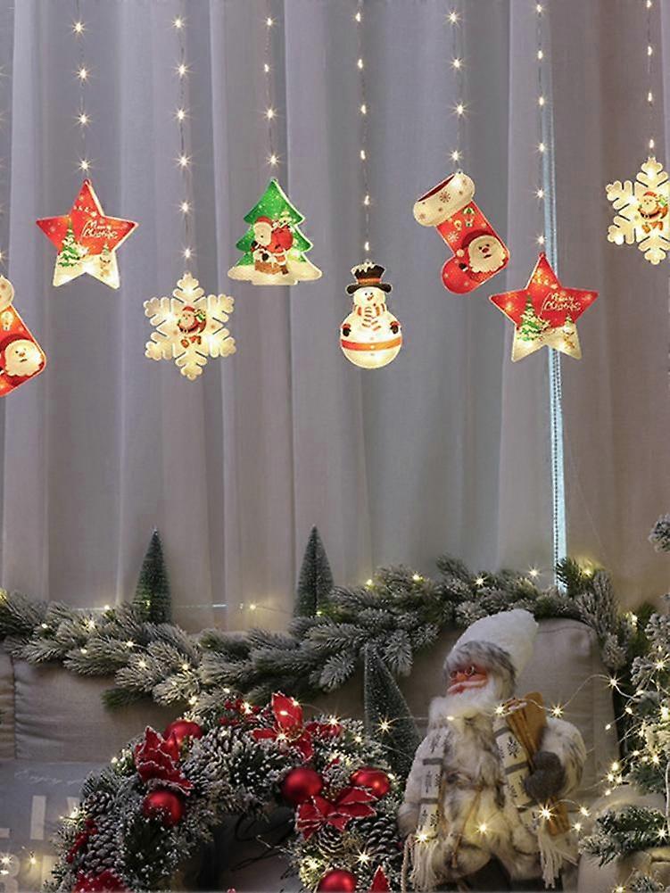 Christmas Chain Decorative Lights USB Powered LED Christmas Curtain Lights for New Year Santa Claus Home Decoration Accessories