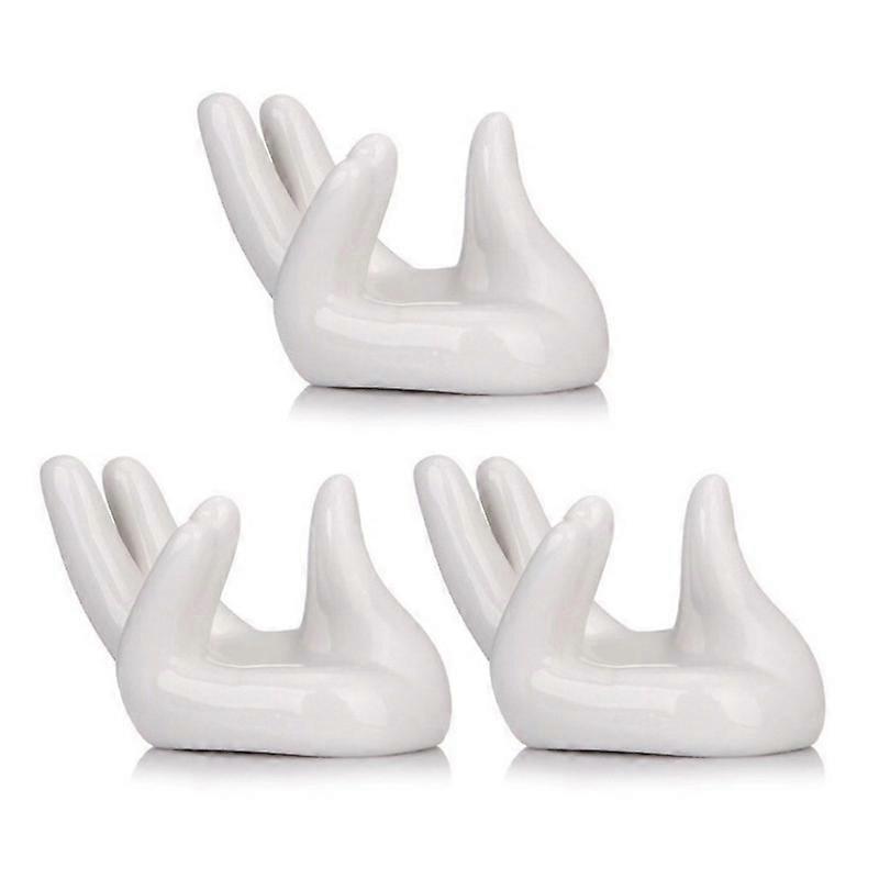 3Pcs Ceramic Mini Hand Shape Plant Hanging Holder Tea Cup Stand for Home Tillandsia Plant Hanging Rack