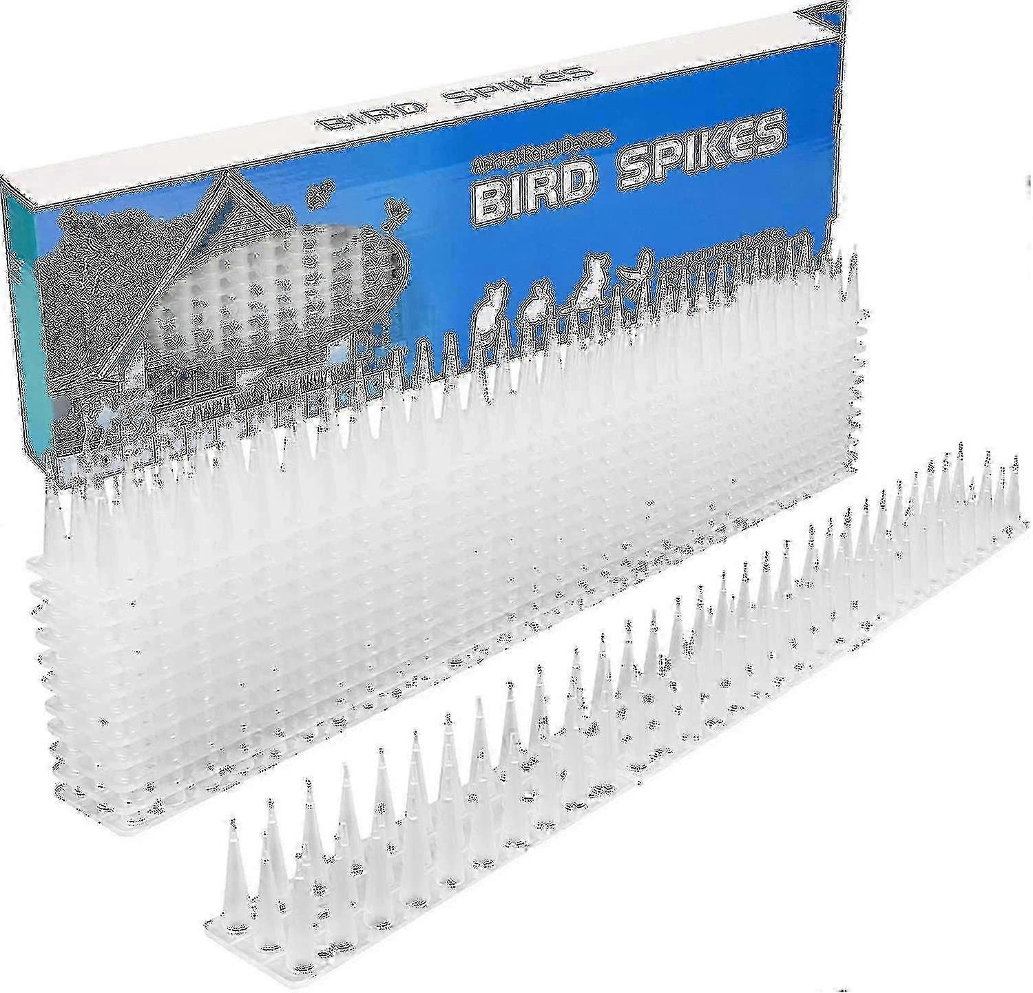 Plastic pigeon spikes for fences - 5M bird deterrent with 3 rows