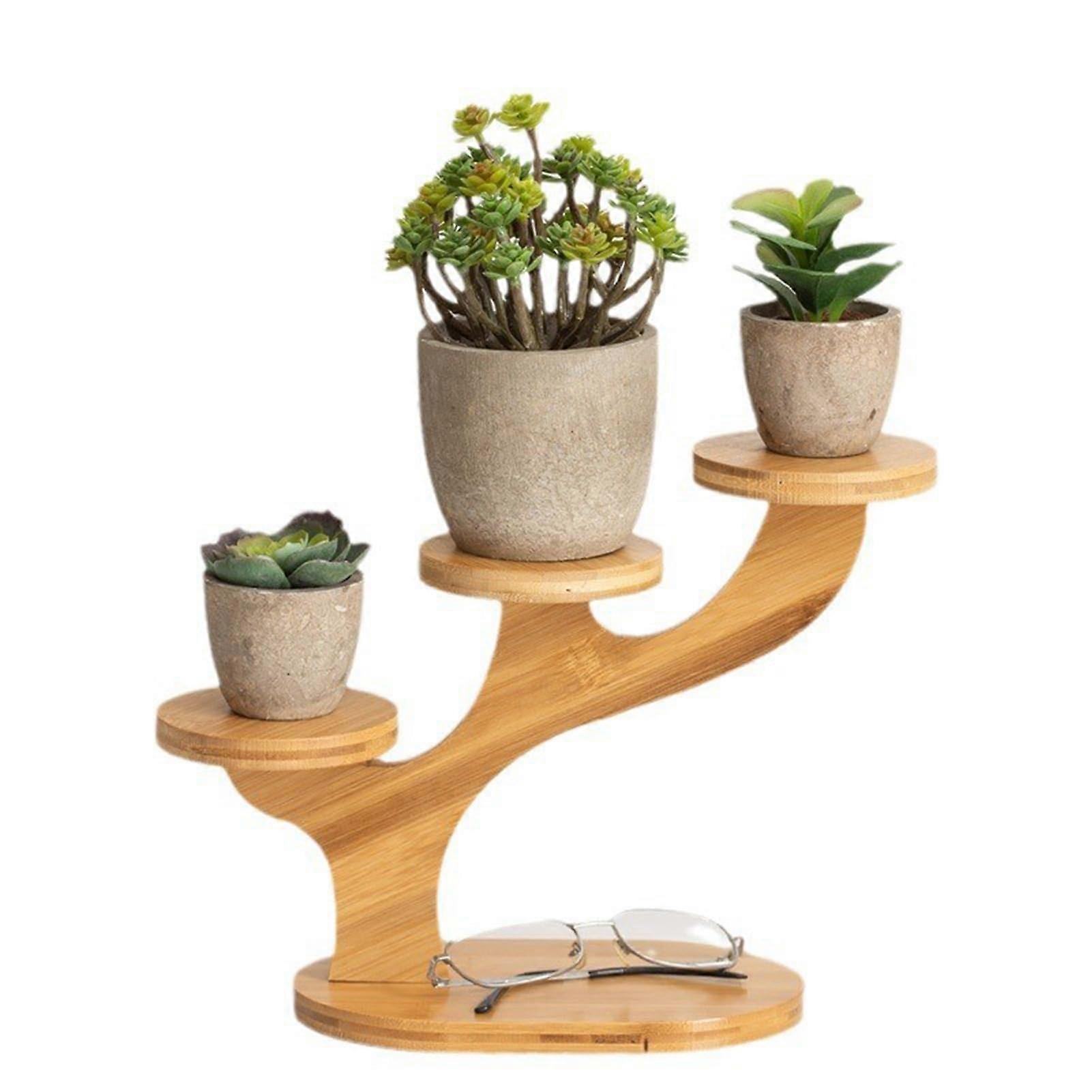 Mini Wooden Plant Stand, Tiered Succulent Window Sill Shelf Indoor Corner Display Stand for Table Windowsill, Flower Shelf, Garden, Home, 3 layers