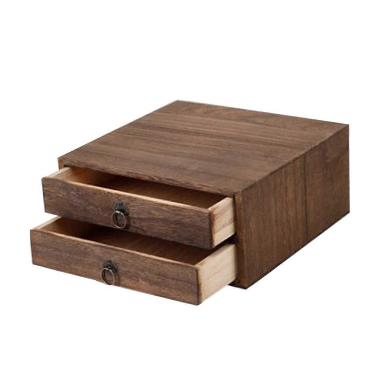 1satz Wooden Tea Box with Multiple Stylish Compartments for Loose Leaf Tea and Tea Cakes, Durable Odorless Material, Practical Storage Solution