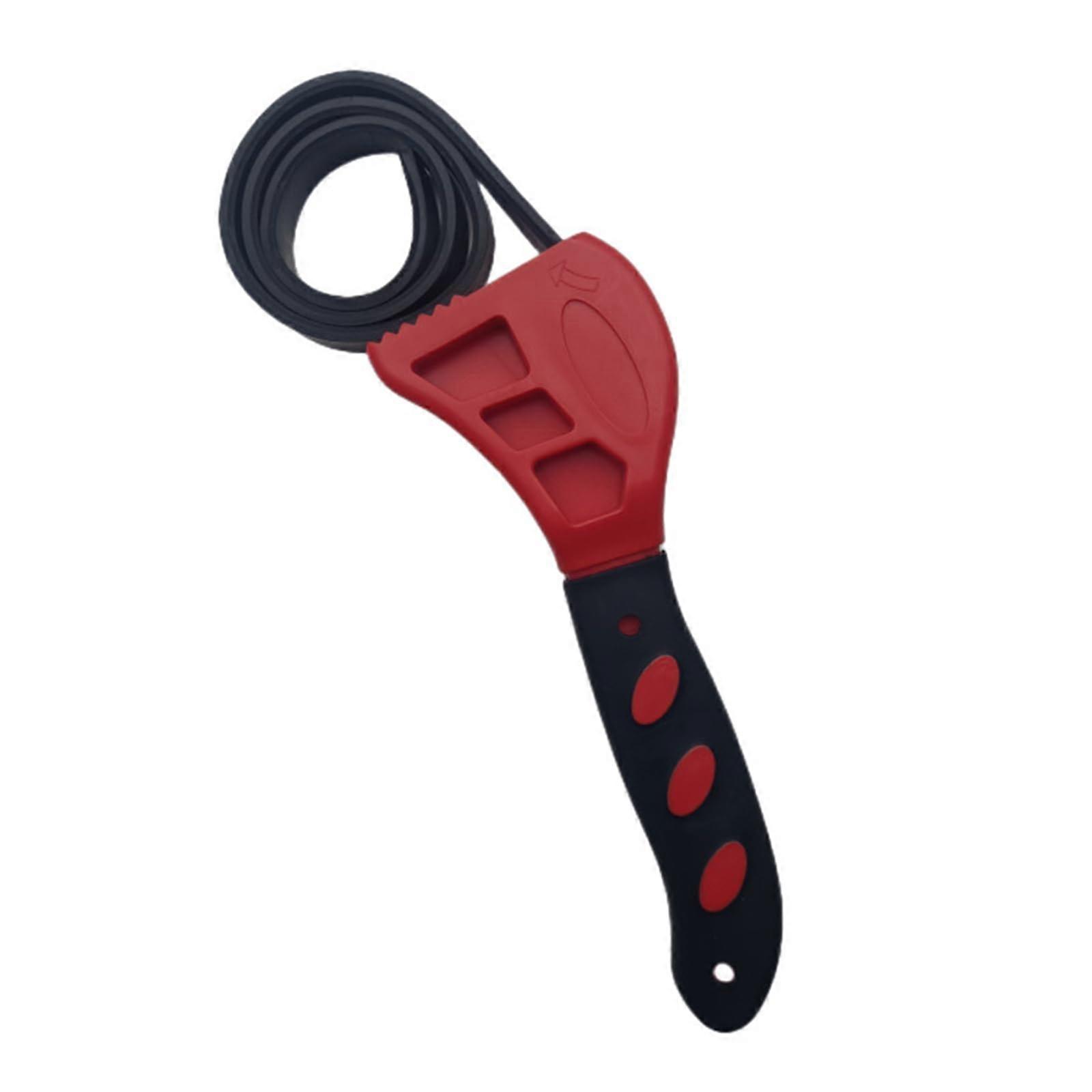 Strap Wrench General Purpose Non-Slip Red 200mm For Pipes And Hoses