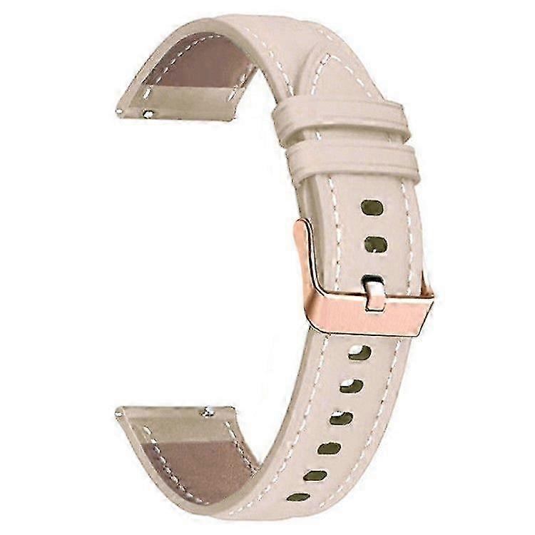 18mm Leather Strap Compatible with Garmin Forerunner 265S 255S Venu 2S Rose Gold Buckle Cowhide