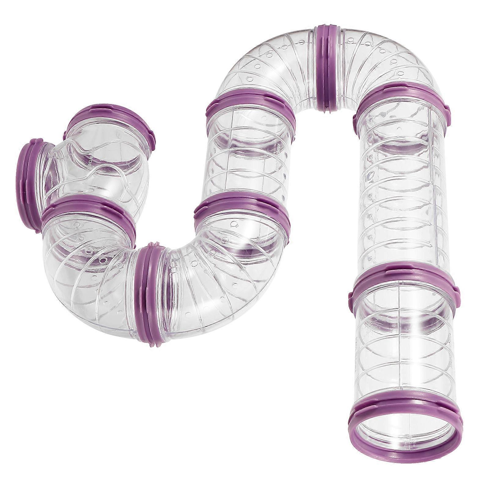 DIY Hamster Tunnel Toy 1 Set Hamster Cage Accessory Violet Tube Shape Indoor Use Habit Development