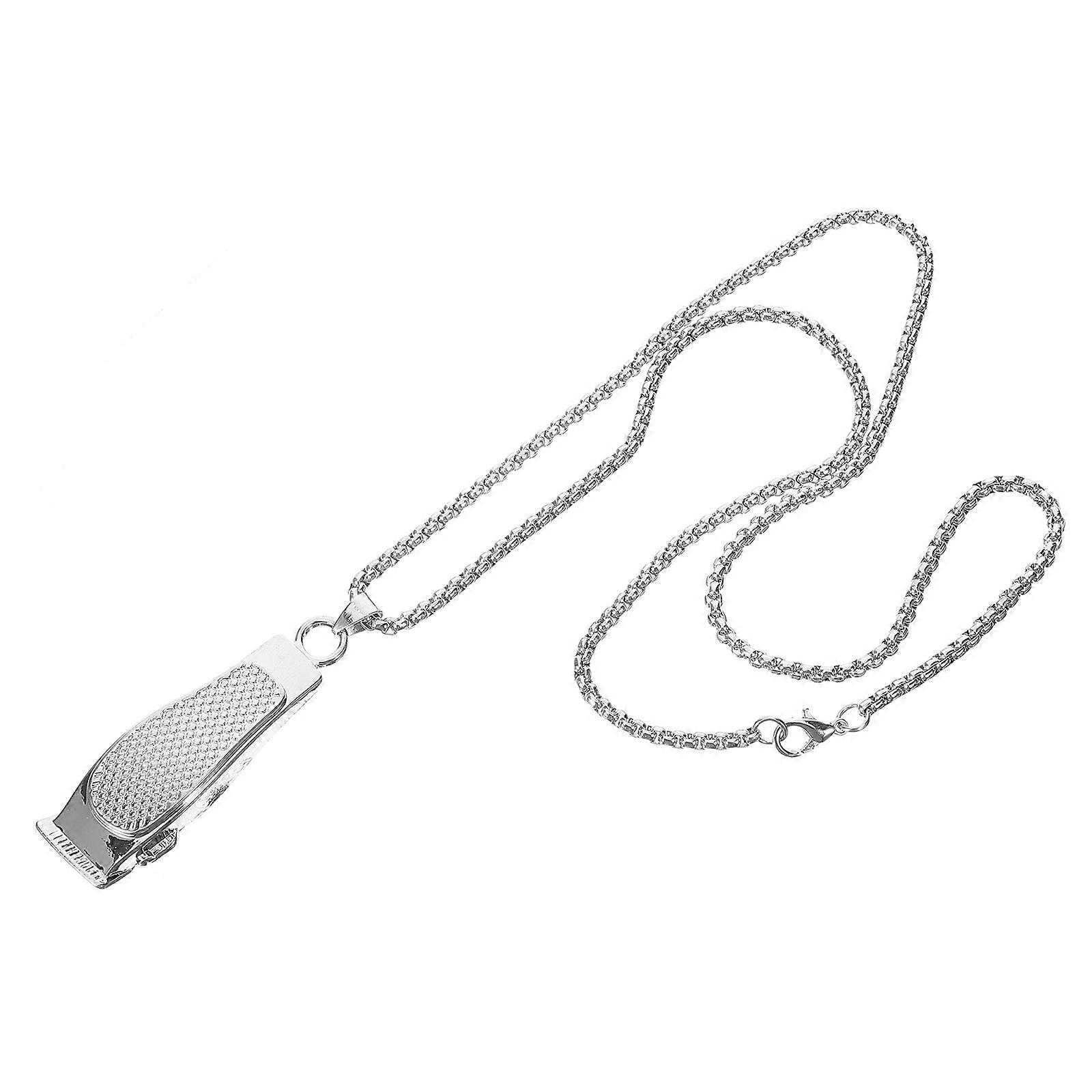 Barber Charm Necklace in Silver Color with Zinc Alloy Material for Decor and Everyday Use