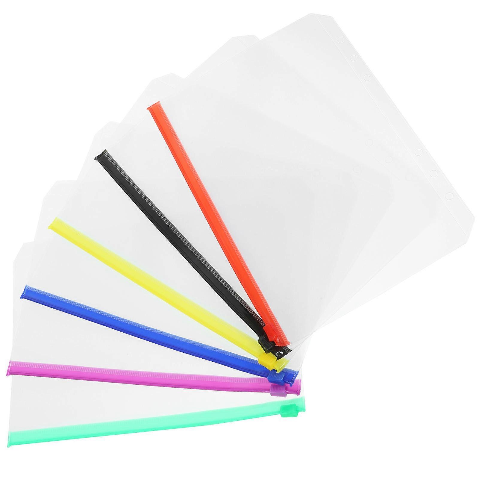 12pcs Binder Zipper Pouch for Organizing A5 Size Lightweight PVC Assorted Bag