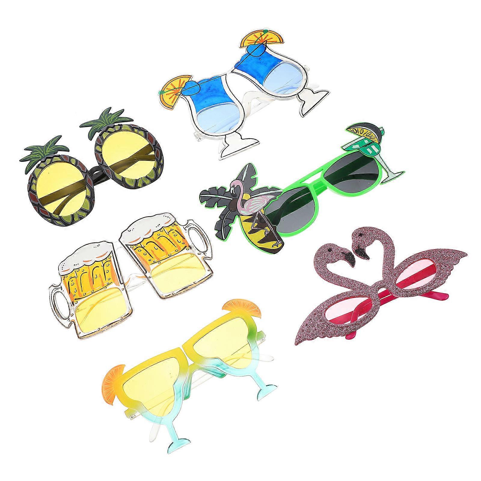 Beach Party Eyewear 6 Pairs Fashionable Sunglasses Photo Prop Assorted Color Costume Accessory