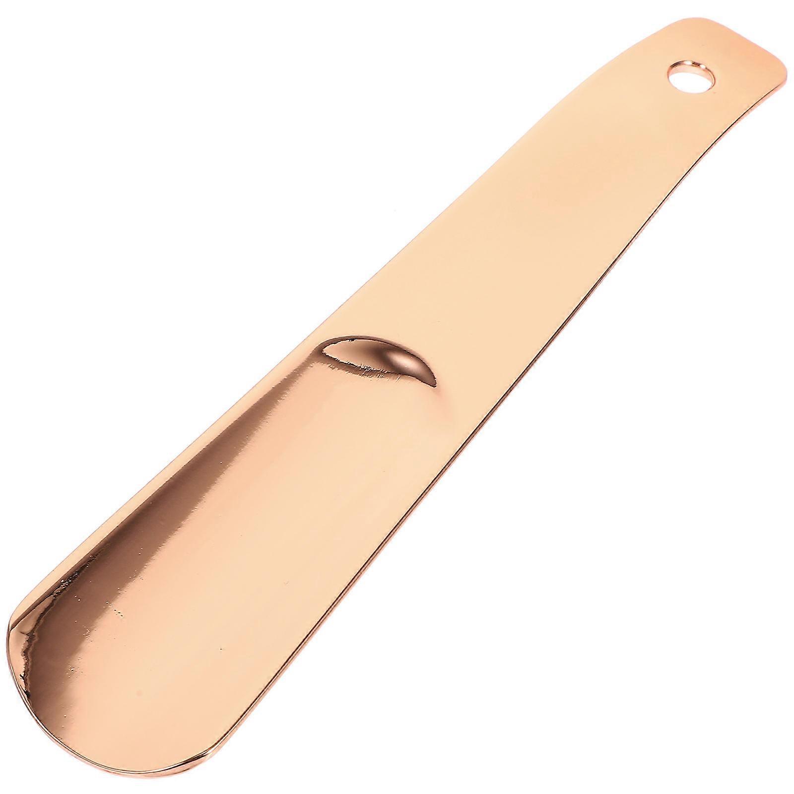 Rose Gold Stainless Steel Shoehorn for Easy Shoe Wearing at Home Compact Size Small and Short