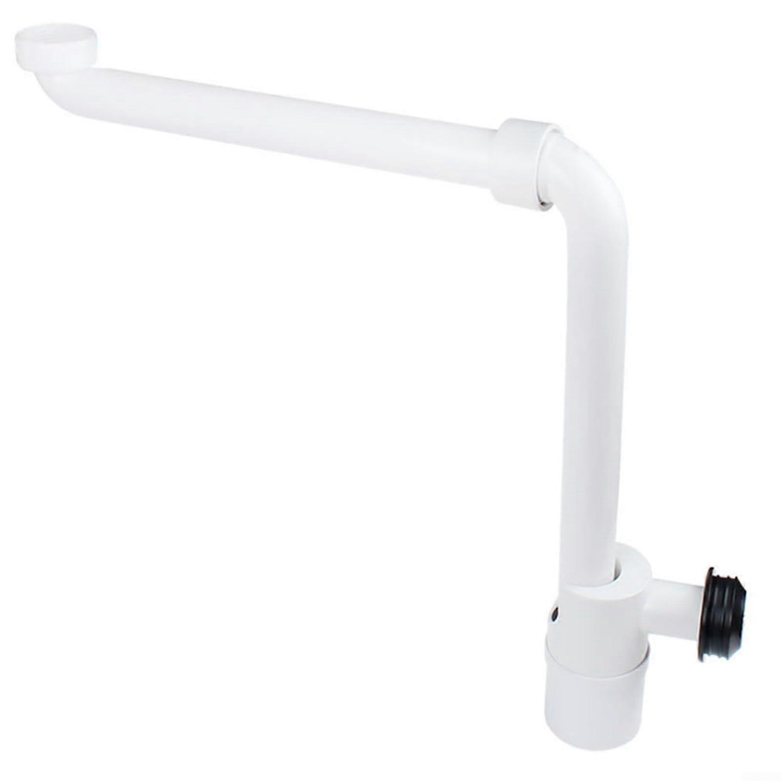 1/4-Inch Bathroom Sink Drain, Adjustable Siphon, Basin Waste Pipe, White