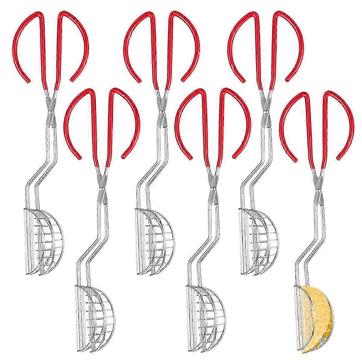 6 Pcs Taco Shell Tong with Clip, for Homemade Taco Shells Making