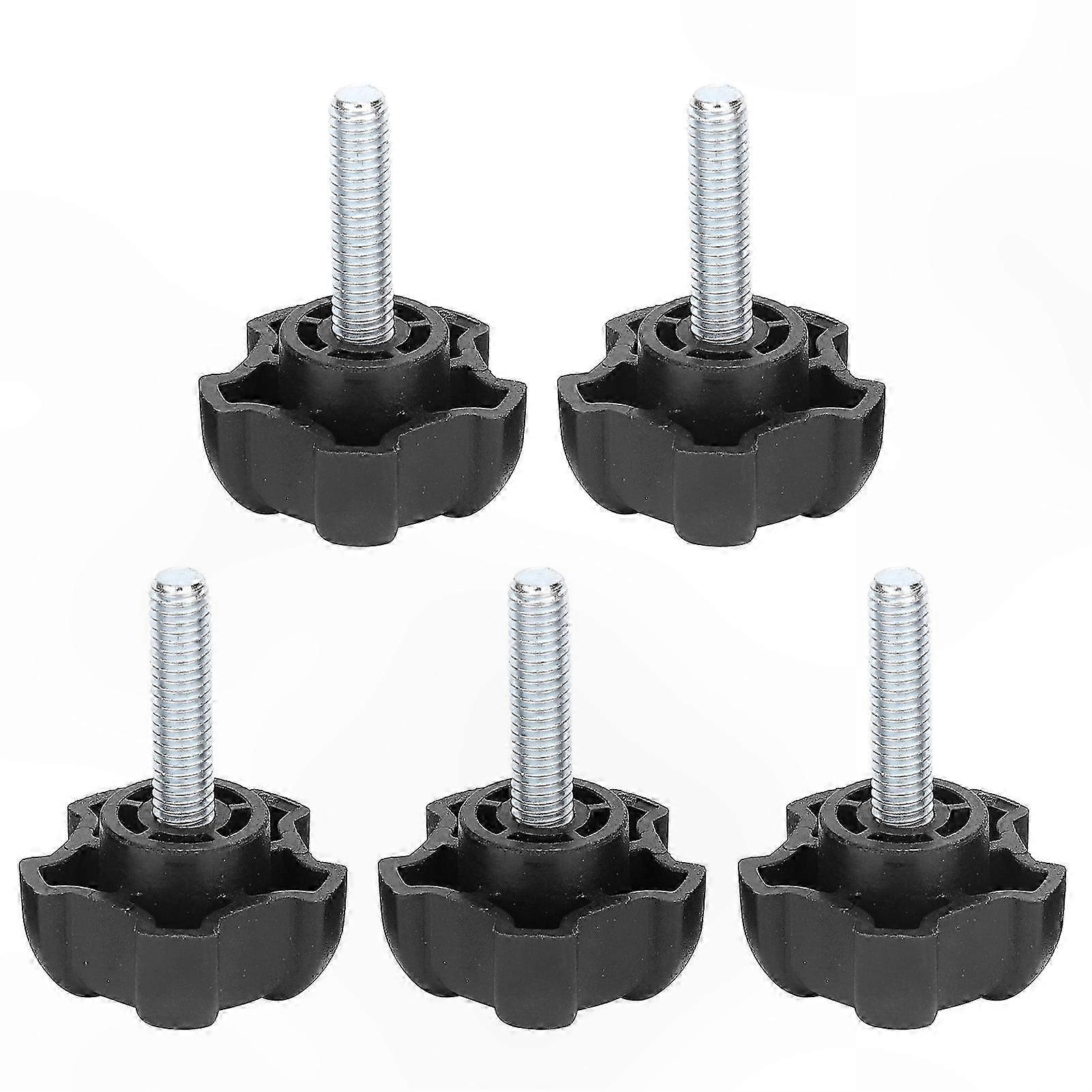 5Pcs Plastic Knob with Star Head M6 Threaded Grip 25MM Length