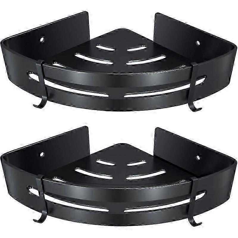 Bathroom Wall Mounted Shower Shelf Organizer Basket, Black