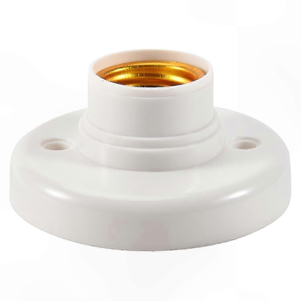 White E27 Screw Base Lamp Socket Holder for Round Light Bulbs