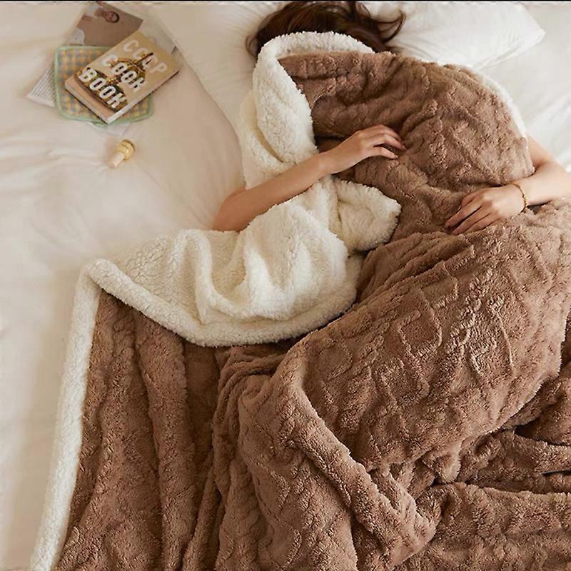 Flannel Fleece Blanket Double Layer Sherpa Plush Throw Warm Winter Blankets