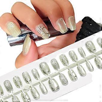 Prefabricated wearable nail art, purely handcrafted in multiple styles, short European square shape, suitable for multiple occasions of manicure