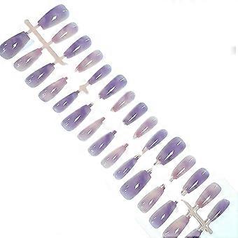 Handmade nail sets, gradient smudging pure and charming style, medium coffin shape, daily nail art