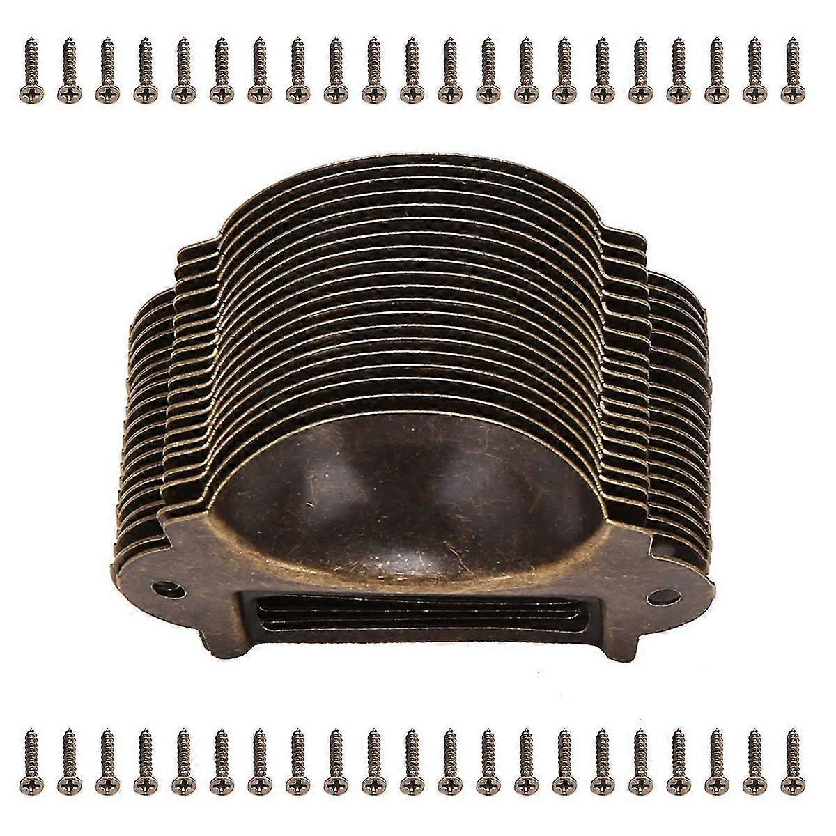 20PCS File Name Card File Cabinet Handles Label Holder Antique Bronze Drawer Label Pull Cabinet Fra