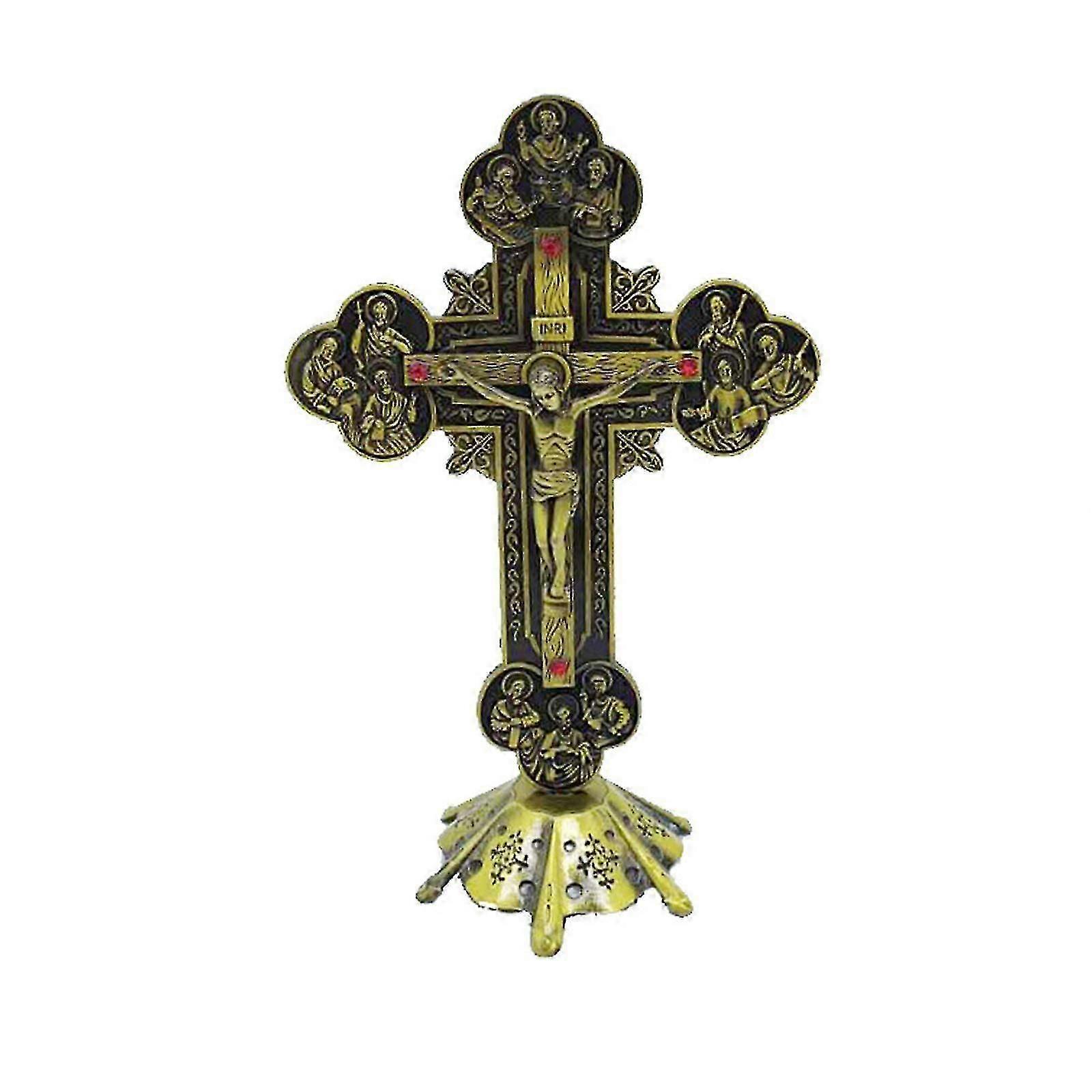 Religious Gifts Statue of Jesus Christ on Cross for Tabletop Use, Ideal for Displaying a Crucifix Cross