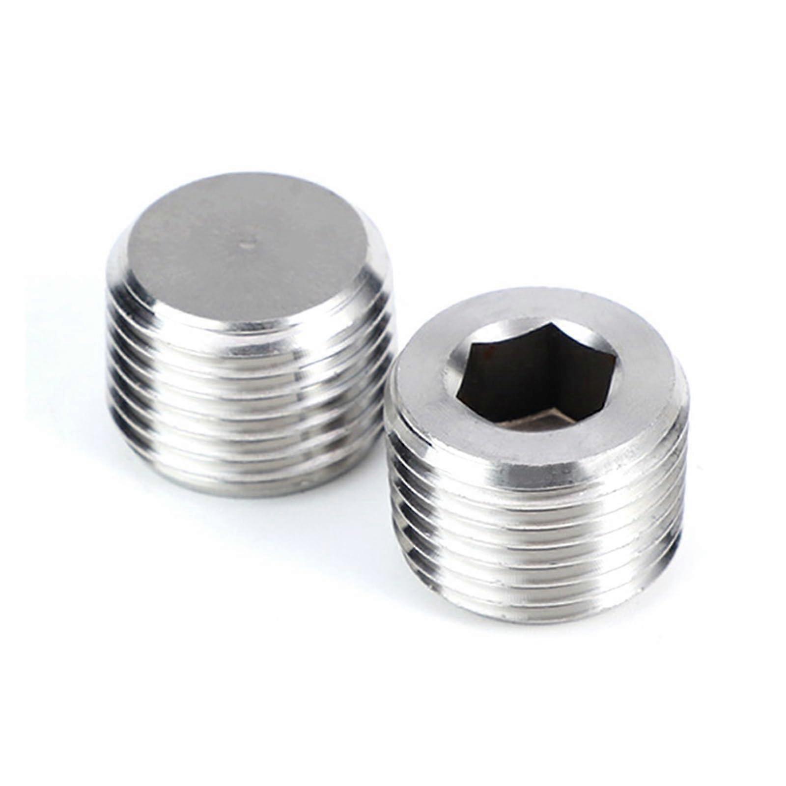 BSPT BSPP NPT Male Thread 304 Stainless Steel Hex Socket End Cap 1/2 Inch NPT Thread Oil Water Pipe Fitting
