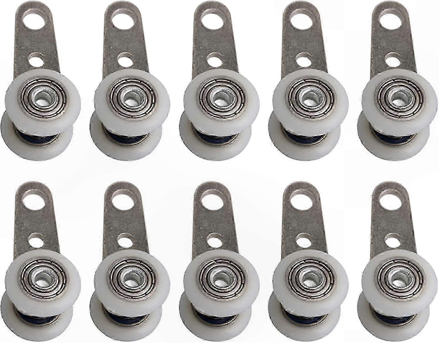 10 Pack Replacement Rollers for Bay Windows and Sliding Doors - Metal Plastic Wheels