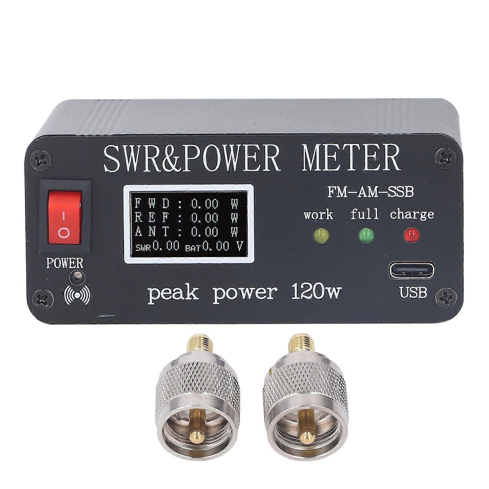1.8MHz50MHz SWR Power Wavelength Meter Organic Light Emitting Diode Screen Shortwave Antenna Tuner with Type C Port